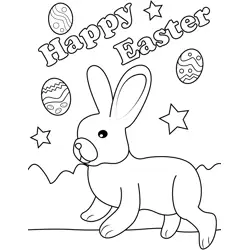 Happy Easter Free Coloring Page for Kids