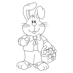 Look Easter Bunny Free Coloring Page for Kids