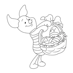 Piglet With Easter Basket