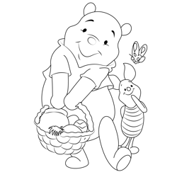 Pooh And Piglet Free Coloring Page for Kids