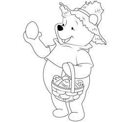 Pooh Found Easter Egg Free Coloring Page for Kids