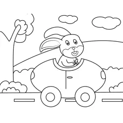 Rabbit Driving Egg Car