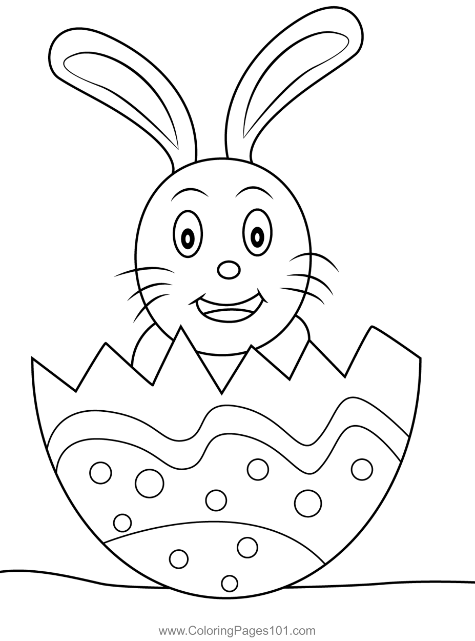 Rabbit in Egg Coloring Page for Kids   Free Easter Printable ...