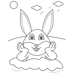 Rabbit in Hole Free Coloring Page for Kids