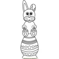 Easter Bunny over Egg Free Coloring Page for Kids