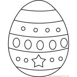 Easter Egg Design 2 Free Coloring Page for Kids