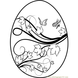 Easter Egg Floral Design Free Coloring Page for Kids