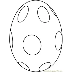 Easter Egg with Circles Free Coloring Page for Kids