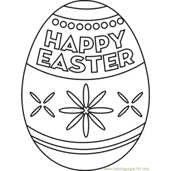 Happy Easter Egg Free Coloring Page for Kids