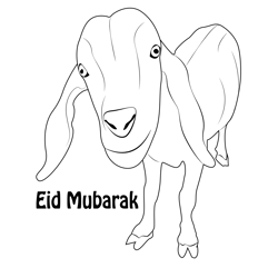 Qurbani Goat Free Coloring Page for Kids