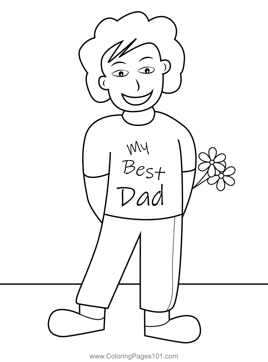 Boy Bring Flowers for Dad