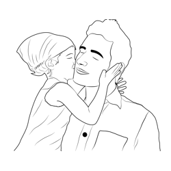 Dad And Baby Father's Day Free Coloring Page for Kids