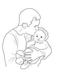Dad Baby Free Coloring Page for Kids
