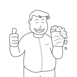 Dad with Beer Glass Free Coloring Page for Kids