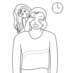 Girl Surprising Dad Free Coloring Page for Kids