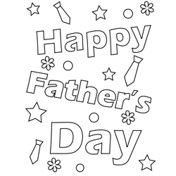 Happy Fathers Day Free Coloring Page for Kids