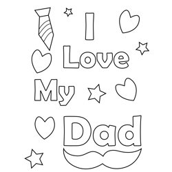 I Love My Dad Free Coloring Page for Kids