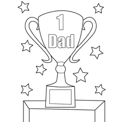 Number One Dad Trophy Free Coloring Page for Kids