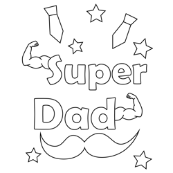 Super Dad Free Coloring Page for Kids