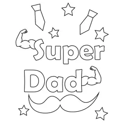 Super Dad Free Coloring Page for Kids