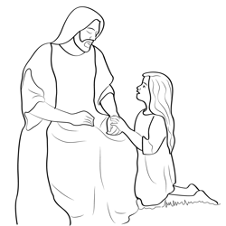 Jesus Christ Cares Free Coloring Page for Kids