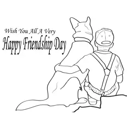 Dog Boy Friendship Free Coloring Page for Kids