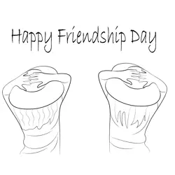 Friendship Day Lovely Wishes Free Coloring Page for Kids