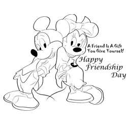 Happy Friendship Day 1 Free Coloring Page for Kids