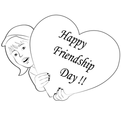 Happy Friendship Day Free Coloring Page for Kids