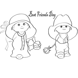 Two Lovely Friendship Free Coloring Page for Kids