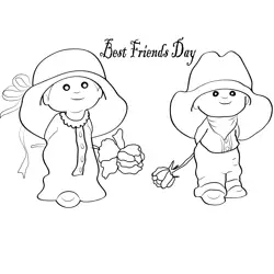 Two Lovely Friendship Free Coloring Page for Kids