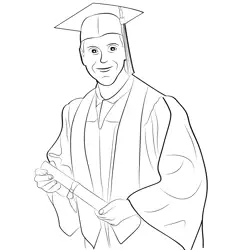 College Students At Their Graduation Free Coloring Page for Kids