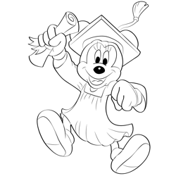 Enjoy Graduation Day With Mickey Free Coloring Page for Kids
