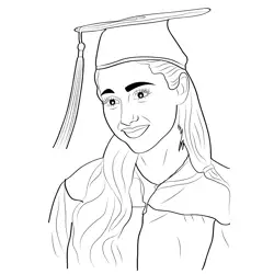 Girl Graduate Free Coloring Page for Kids