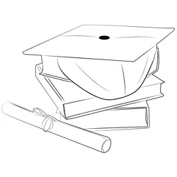 Graduation Cap Ideas For Ceremony Free Coloring Page for Kids