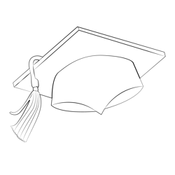 Graduation Cap Free Coloring Page for Kids