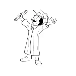 Graduation Day Gift Free Coloring Page for Kids