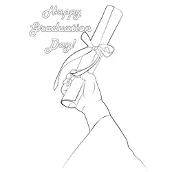 Happy Graduation Day Free Coloring Page for Kids