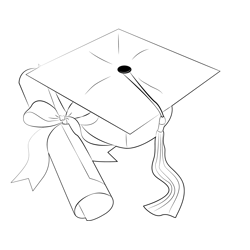 High School Graduation Degree Free Coloring Page for Kids