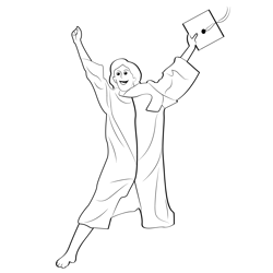 Students Celebrating Graduation Free Coloring Page for Kids