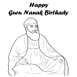 Guru Nanak Dev Jayanti Free Coloring Page for Kids