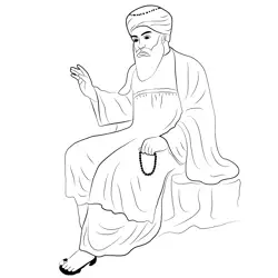 Guru Nanak Dev Ji Free Coloring Page for Kids