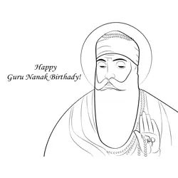 Happy Guru Nanak Jayanti Free Coloring Page for Kids
