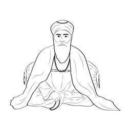 Sikh God Free Coloring Page for Kids