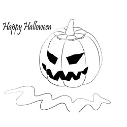Angry Halloween Pumpkin Free Coloring Page for Kids