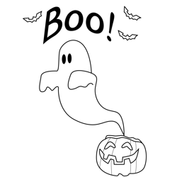 Boo Free Coloring Page for Kids
