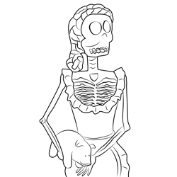 Catrina Calaca Free Coloring Page for Kids