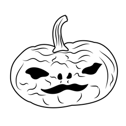 Creepy Helloween Pumpkin Free Coloring Page for Kids