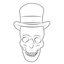 Creepy Skull Waring Hat Free Coloring Page for Kids