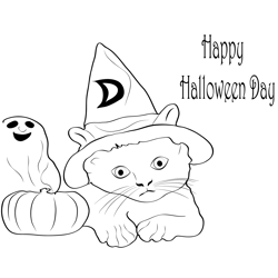 Cute and Funny Halloween Free Coloring Page for Kids